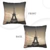 RLDOBOFE Paris Tower Print Decorative Throw Pillow Covers Corduroy Cushion Covers Soft Throw Pillow Case Sofa Pillow Case Square Cushion Case for Living Room Bed Couch Car Home Decor 18"x18" view 4