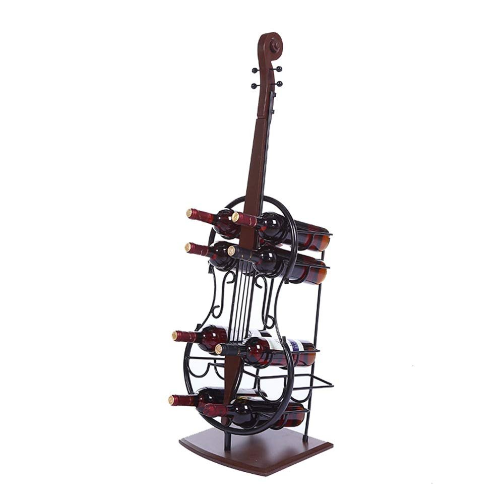10 Bottles Family Wine Rack Storage Shelf Floor Permanent Wine Rack Iron (Colour: Black Size: 33 x 28 x 110 cm)