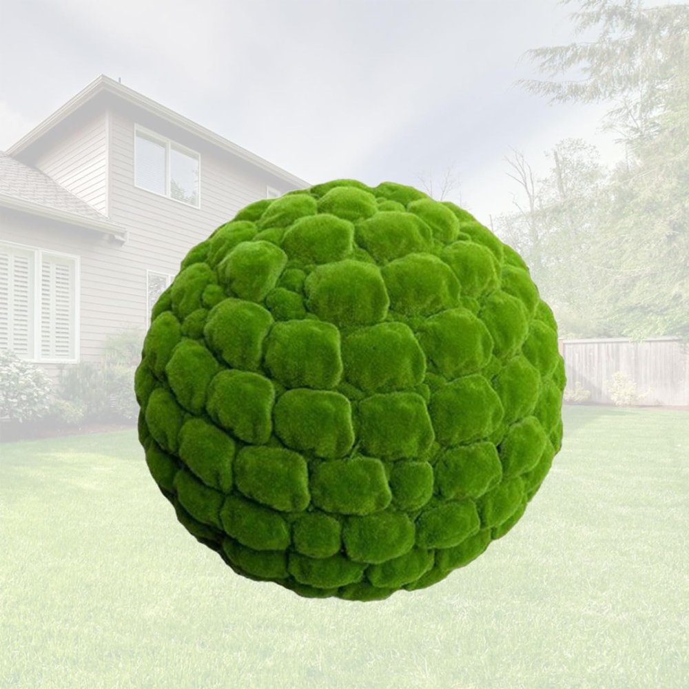 ATYUJKB Faux Moss Balls Decorative Dia 16in, Artificial Plant Topiary Ball Tree, Round Faux Moss Balls Outdoor, Green Grass Decorative Balls, for Balcony,Garden, Wedding and Home Dcor