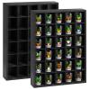 2 Pcs Shot Glass Display Case, Black Wooden Shot Glass Shelf with Removable Shelves, Wall Mounted Shadow Box Thimble Display Case, 30 Slots view 1