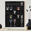 2 Pcs Shot Glass Display Case, Black Wooden Shot Glass Shelf with Removable Shelves, Wall Mounted Shadow Box Thimble Display Case, 30 Slots view 2