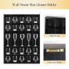 2 Pcs Shot Glass Display Case, Black Wooden Shot Glass Shelf with Removable Shelves, Wall Mounted Shadow Box Thimble Display Case, 30 Slots view 4