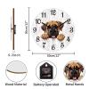 COCOKEN Mastiff Wall Clock,Dog Peeking Wood Clock,Dog Lover Round Wooden Clock Gifts Novelty Wall Clock for Home Kitchen Living Room Office 12 X 12 Inch view 3