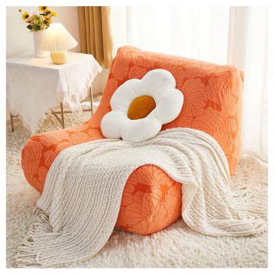 BNZCZY Nordic Single Sofa Cover,Balcony Sofa Dust Cover,Simple and Casual Couch Cover,Comfortable Couch Protector,Machine Washable,for Bedroom Living Room(Color:Bright Orange - Maple Leaf)
