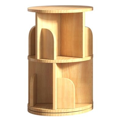 Bookshelf Stable and Multifunctional Rotating Bookshelf 2/3/4/5 Layer Bookcase Living Room Small Items Storage Rack Home Simple Bookshelf (Color : Wood, Size : 2 Layers)
