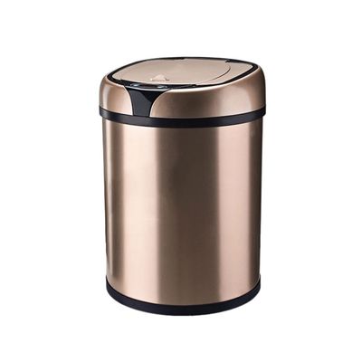 ENGENDER Garbage Can for Office Smart Home Trash Can Automatic Trash Can Stainless Steel Motion Sensing Trash Can Perfect for Home Kitchen Office 12L Capacity Trash Can (Color : Rose Gold, Size : 6L)