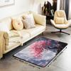 Pink Cherry Blossom Decorative Carpet Area Rug,Japanese Style Living Room Rugs for Bedroom Mountain Stream Area Rug Nature Landscape Carpet Kitchen,5x6'6'' view 2