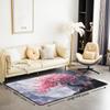 Pink Cherry Blossom Decorative Carpet Area Rug,Japanese Style Living Room Rugs for Bedroom Mountain Stream Area Rug Nature Landscape Carpet Kitchen,5x6'6'' view 3