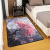 Pink Cherry Blossom Decorative Carpet Area Rug,Japanese Style Living Room Rugs for Bedroom Mountain Stream Area Rug Nature Landscape Carpet Kitchen,5x6'6'' view 4