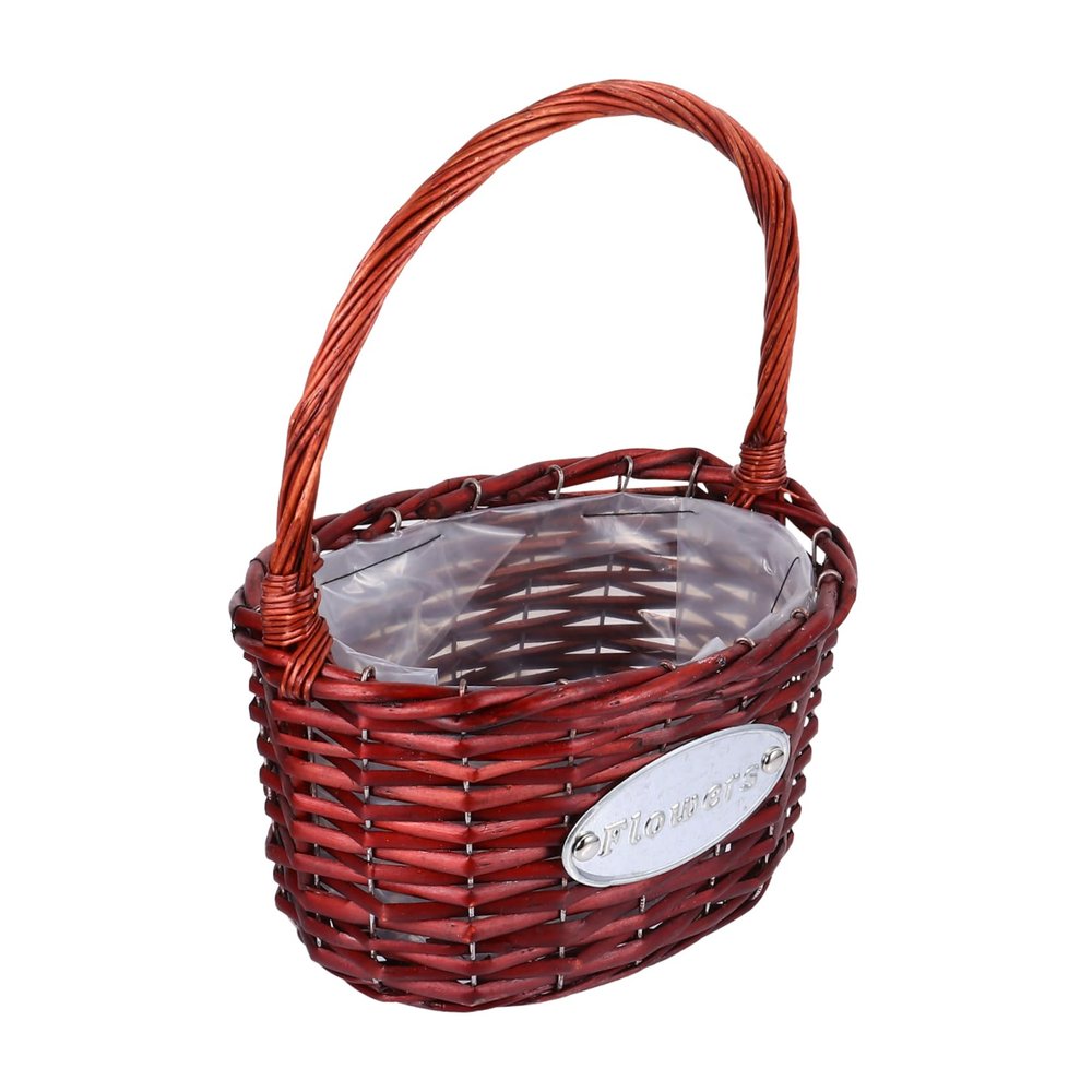 ABOOFAN Bride Girl Basket Wicker White Straw Wedding Photo Props Lightweight Portable