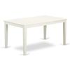 HomeStock Modern 5 Piece Dining Set - Rectangle Table & 4 Chairs - Linen White & Willow Green view 2