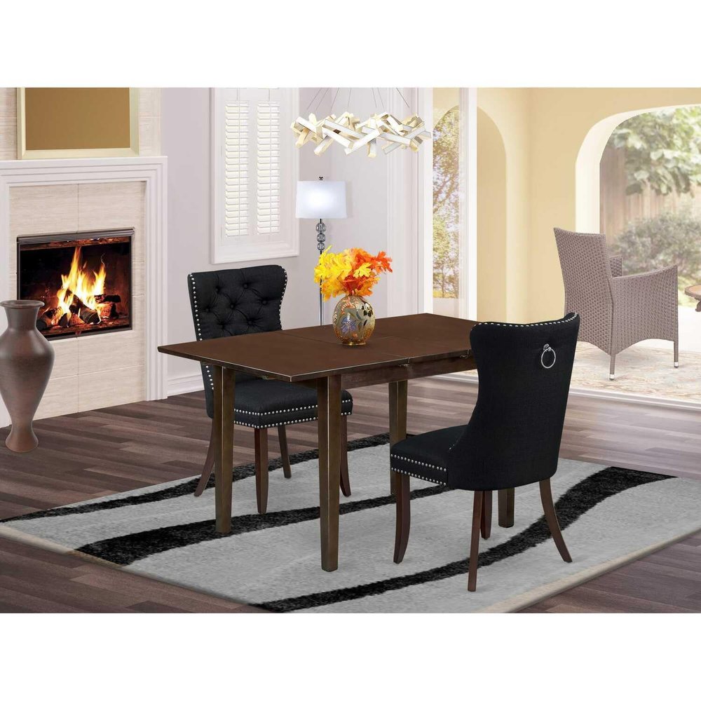 HomeStock Rectangle Dining Table Set with Chairs, Kitchen Table Set, Modern Dining Room Furniture, Mahogany Finish