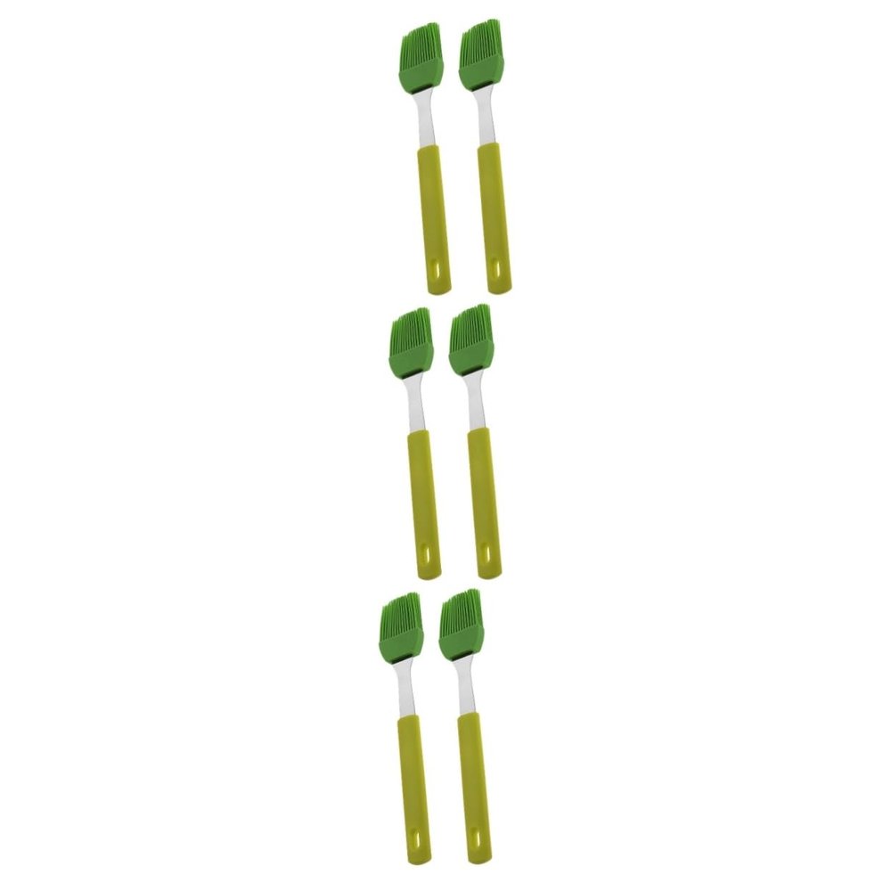Ciieeo 6pcs Silicone Baking Brush Kitchen Tool for Basting Oil Sauce Butter for Bbq Grilling Roasting and Baking Light Green