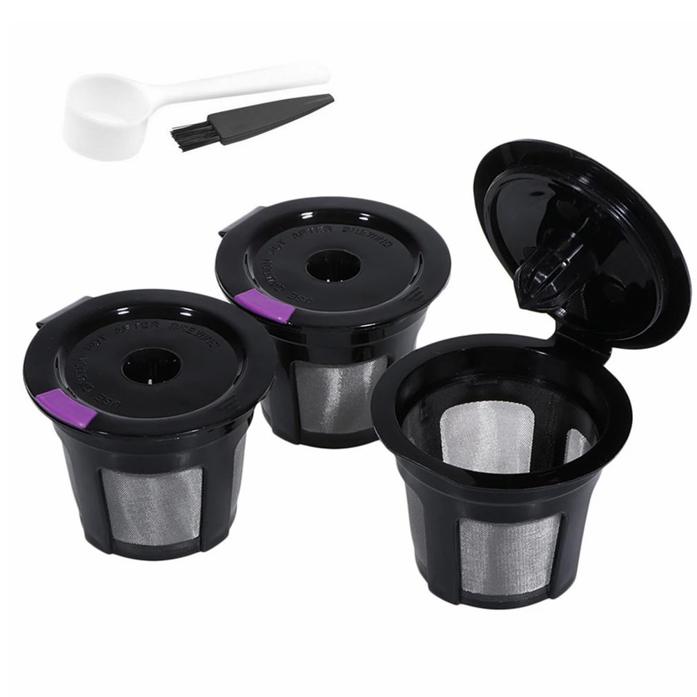 Eaykee Reusable k Cups Coffee Filters - 3 packs Coffee Pods Compatible with Keurig Machines 2.0 & 1.0 Coffee Makers - Fit K Elite K Classic K Compact K Latte K Select (Black)