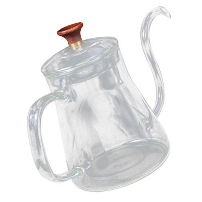 MAGICLULU Glass Transparent Coffee Pot with Long Spout Hand Brewing Coffee Pot for Home and Office Features Smooth Water Flow and Anti-scald Handle for and Tea