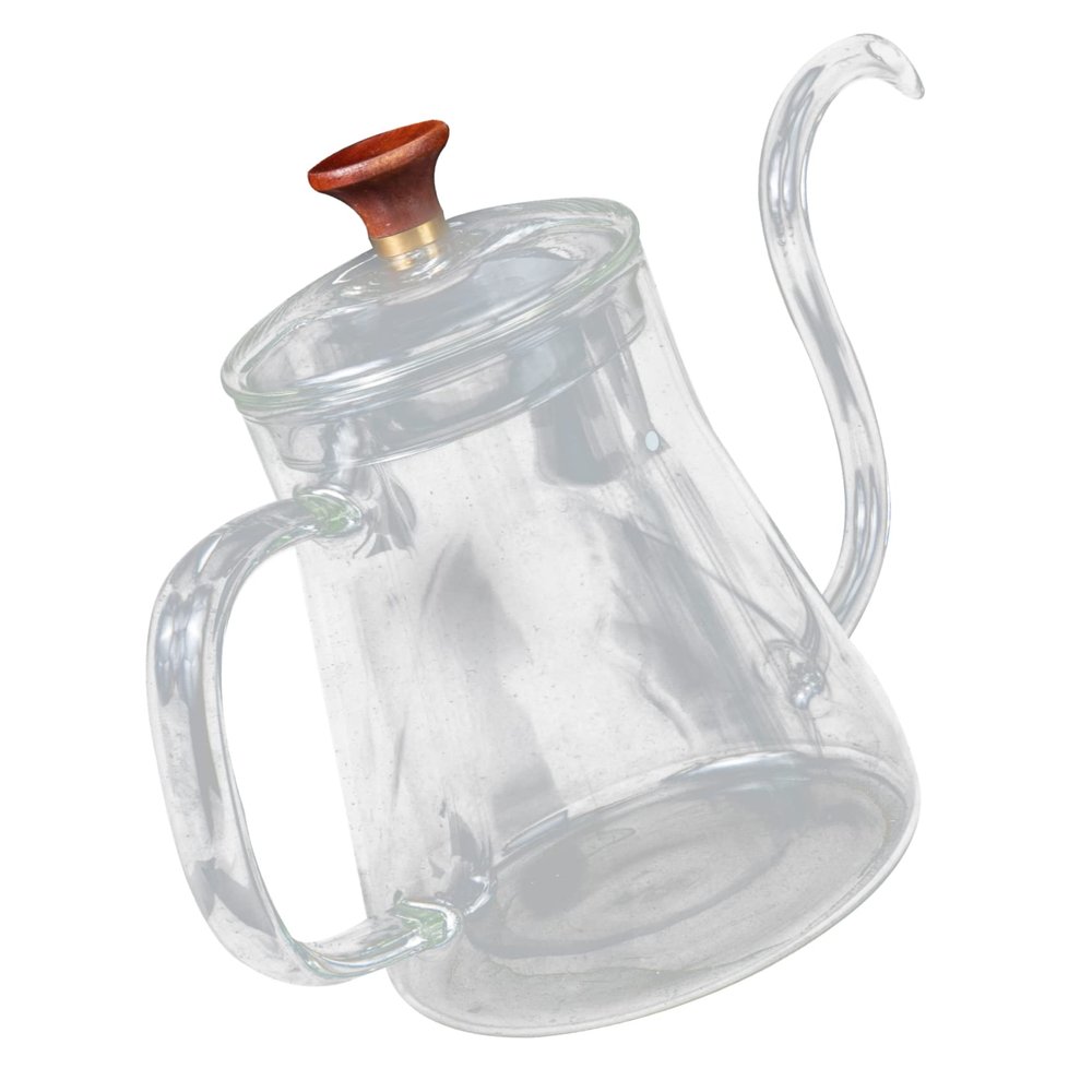 MAGICLULU Glass Transparent Coffee Pot with Long Spout Hand Brewing Coffee Pot for Home and Office Features Smooth Water Flow and Anti-scald Handle for and Tea