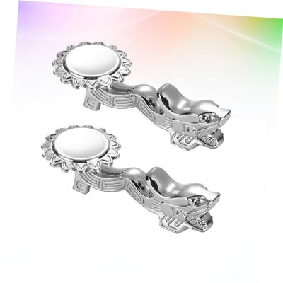 Ciieeo 2pcs Silver Alloy Dragon Head Chopsticks Holder Elegant Utensil Stand for Spoons Forks and Tableware Smooth Surface for Home Kitchen Decor