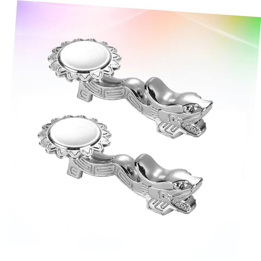 Ciieeo 2pcs Silver Alloy Dragon Head Chopsticks Holder Elegant Utensil Stand for Spoons Forks and Tableware Smooth Surface for Home Kitchen Decor