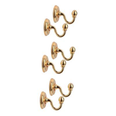 ABOOFAN 6pcs Vintage Golden Alloy Pommel Hooks Decorative Hangers for Hats Coats Wall-Mounted Curtain Tiebacks for Easy Installation Included Hardware