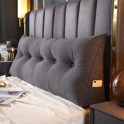 MGEMJMJ Large Bed Wedge Headboard Pillow Wall Pillow Large Daybed Pillows Reading Backrest Lumbar Pad Removable Cushion(Size:150 * 50 * 20CM,Color:Gray)