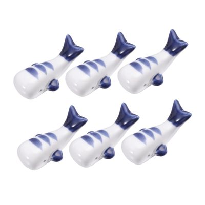 MAGICLULU 6pcs Whale Shape Ceramic Chopsticks Holder Elegant Tableware Rest for Spoons and Forks Creative Home Decor for Dining Tables and Gifts