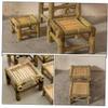 MAGICLULU Old-Fashioned Stool for Home Vintage Style Chair for Bedroom Sturdy Weaving Design for Room Balcony Use Height view 3