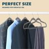 Lifemaster Velvet Non-Slip Hangers - 20 Pieces Non-Slip Coat Hanger Set with 360 Swivel Hook, Space-Saving, Sleek Design, Keep Closet Organized, Smooth Velvet Finish, Lightweight Construction - Gray view 3
