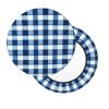 Velvet Bar Stool Covers, Blue Buffalo Check Plaid Round Seat Cover with Thin Pad, 3 Layers Round Stool Cushion Cover Washable Barstool Covers Slipcovers for 12-14" Chair Home Bar Hotel Use view 1