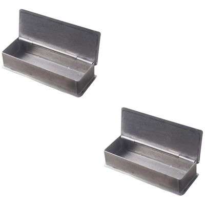 Zerodeko 2pcs Box Retro Toothpick Box Vintage Toothpick Holder Metal Trim Tooth Pick Holder Container with Lid Dispenser Vintage Decor Wrapped Toothpicks Holder Stainless Steel Commercial