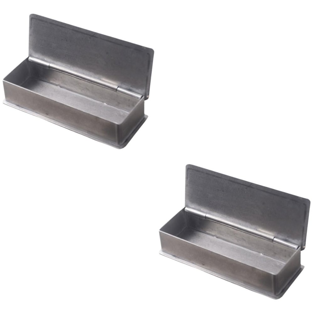 Zerodeko 2pcs Box Retro Toothpick Box Vintage Toothpick Holder Metal Trim Tooth Pick Holder Container with Lid Dispenser Vintage Decor Wrapped Toothpicks Holder Stainless Steel Commercial
