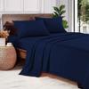 AHJ Beddings Queen Size 8 Piece Bed in a Bag 100% Egyptian Cotton Premium 1000 Thread Count (500GSM Comforter, 17 inch Deep Pocket Sheet Set and Bed Skirt) - Navy Blue view 3