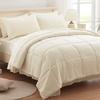 AHJ Beddings Olympic Queen Size 8 Piece Bed in a Bag 100% Egyptian Cotton Premium 1000 Thread Count (500GSM Comforter, 16 inch Deep Pocket Sheet Set and Bed Skirt) - Ivory view 1