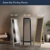 Head West Brushed Nickel Framed Full Length Standing Mirror with Easel - Freestanding Rectangular Large Mirror Ideal for Bedroom, Living Room, Closet, & Dorm - 18"x64" view 3
