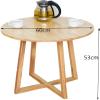 ELEFOCUS Living Room Tables Coffee Table, 60 * 60 * 53Cm Round Side Table Kitchen Dining Table Easy to Clean Pub Table(Size:60 * 60 * 53CM,Color:Brown) view 2