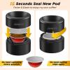 CAPMESSO Reusable Vertuo Pod Refill Kit, Faster Seal Reusable Nespresso Vertuo Pods with Fill & Press Brush,100pcs Aluminum Foil Lids for Refillable Nespresso Pods Vertuo view 2