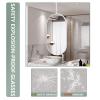 Ceiling Mounted Hanging Rod Mirror, Oval Bathroom Mirror with Metal Framed and Boom(Boom can be Customized), Decorative Wall Mounted Vanity Mirrors, White (Size : 50cmx70cm) view 4