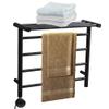 AuLYn 4 Bars Towel Warmer with Heated Top Shelf, Wall Mounted, Stainless Steel, Plug-in Electric Heated Drying Rack, Square Bathroom Rack view 1
