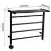 AuLYn 4 Bars Towel Warmer with Heated Top Shelf, Wall Mounted, Stainless Steel, Plug-in Electric Heated Drying Rack, Square Bathroom Rack view 2