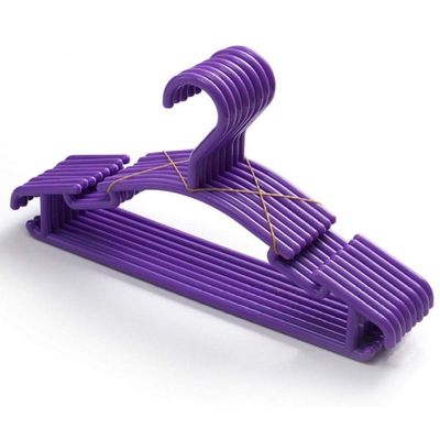 20x Plastic Hanger Child Baby Wet and Dry Solid Nonslip Drying Rack Clothing Store Hanger (Purple 27 * 15 * 2.7)