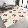 Cartoon Brown Animal Paw Print Area Rugs, Cartoon Animal Dog Paw Prints Soft Washable Carpet, Upholstery Rug with Non-Slip Backing for Kids Boys Girls Bedroom Living Room Dining Room Study 4ftx6ft view 1