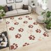 Cartoon Brown Animal Paw Print Area Rugs, Cartoon Animal Dog Paw Prints Soft Washable Carpet, Upholstery Rug with Non-Slip Backing for Kids Boys Girls Bedroom Living Room Dining Room Study 4ftx6ft view 2