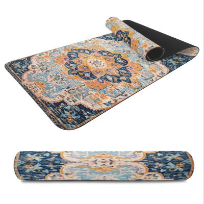 Abstract Flower Heat Resistant Table Runner Long, Table Countertop Protector Waterproof Non-Slip Decorative Heat Proof Place Mat for Kitchen Dining Room Boho Vintage Colorful Native Print 48'' x 12''