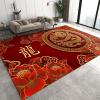 Classic Golden Chinese Dragon Area Rugs, Fashion Chinese Red Peony Flowers Non-Slip Kids Rug, Upholstery Rug with Non-Slip Backing for Kids Boys Girls Bedroom Living Room Dining Room Study 2ftx3ft view 1