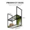 Yopappol Ceiling Mount Shelf, 2 Tier Hanging Storage Rack, Metal & Acrylic Floating Wall Shelves Plant Stand Pot Pan Organizer for Restaurant Kitchen Flower Shop (Size : 60x30x80cm) view 2