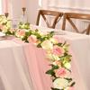 4 Pcs Flower Garland with 39.2 Ft Lights, 26.4 Ft Pink & White Floral Garland Fake Flowers for Wedding Arch Party Wall Garden Room Decor view 1