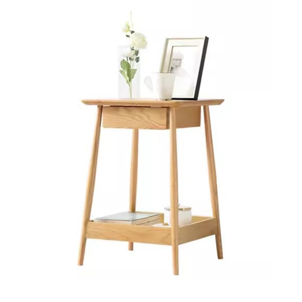 Night Stand Bedside Table Solid Wood Bedside Table Nordic Simple Modern Oak Storage Cabinet Small Apartment Side Table Side Tables Bedroom Nightstand