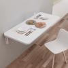 Breakfast Bar Table, Computer Workstations, Folding Wall Mounted Tables Fold-Down Wall Table Kitchen Drop Leaf Dining Table Work Table | Small Space Saving Hanging Table, White view 1