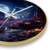 EITACHUL Galaxy Round Printed Wall Clocks with Hooks and Gold Stand - Silent, Non-Ticking - Stylish and Functional Dcor for Any Room view 2