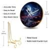 EITACHUL Galaxy Round Printed Wall Clocks with Hooks and Gold Stand - Silent, Non-Ticking - Stylish and Functional Dcor for Any Room view 3