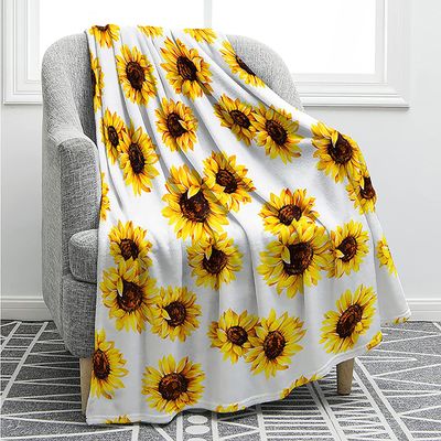 XQKXHZ Sunflower Single Blanket,Cosy Fleece Blankets with Flowers,Valentine's Day Gifts Throw Blankets,Fluffy Warm Winter Blanket,Floral Flannel Soft Blanket for Bed/Sofa/Couch,59"x78"/150x200cm